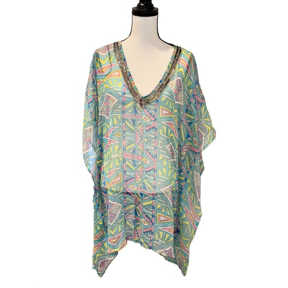 FOREVER 21  sequin neck butterfly sleeve swimsuit coverup women’s size OS - Picture 3 of 12